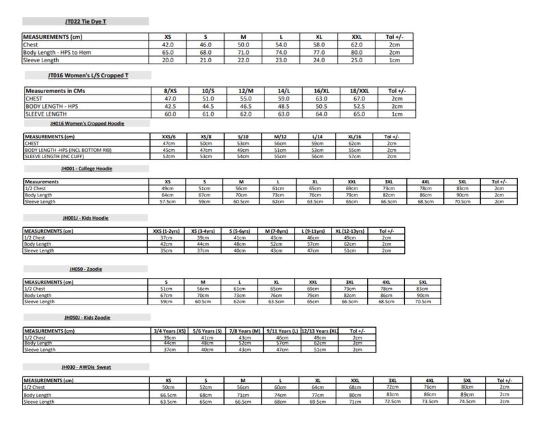 Page 2 size guide