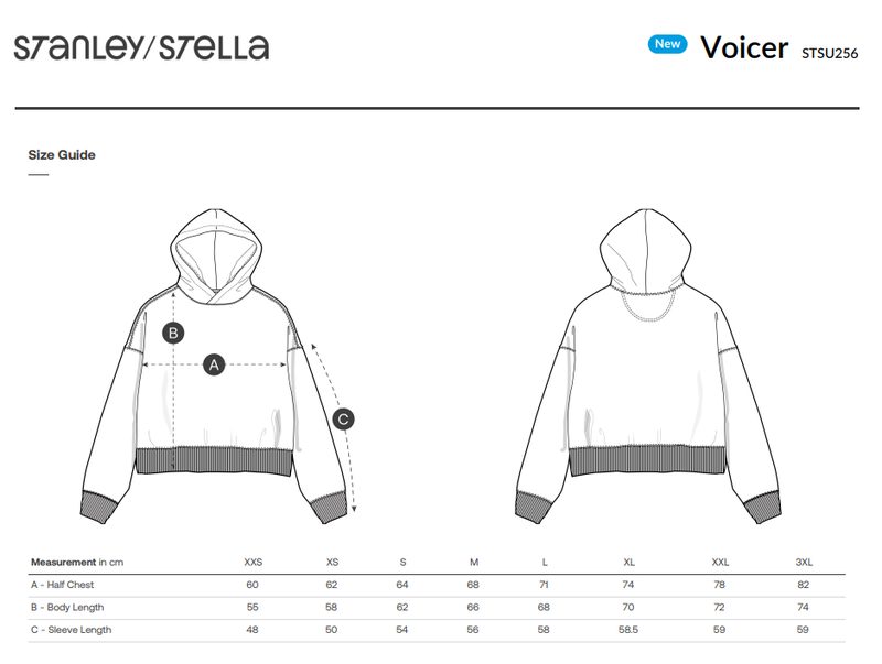 STSU256 size guide