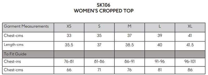SK106 size guide