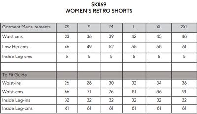 SK069 size guide