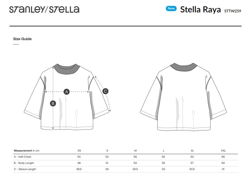 STTW259 size guide