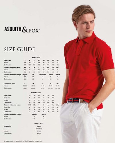 All Products size guide