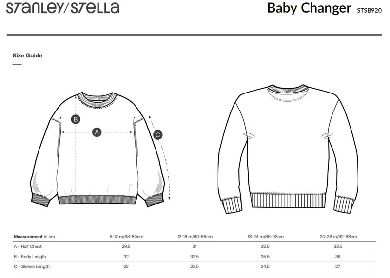 STSB920 size guide