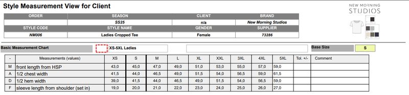 NM006 size guide