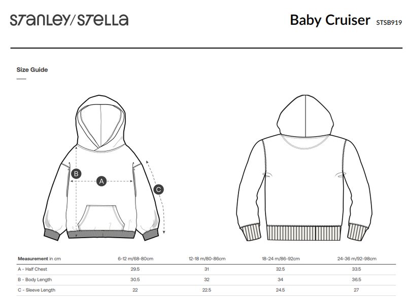 STSB919 size guide
