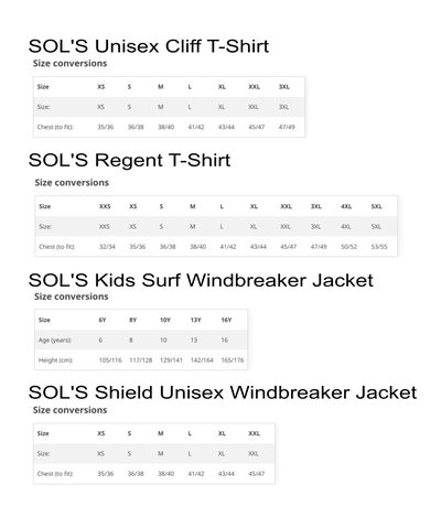 All Products size guide