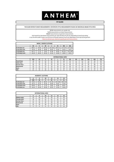 Page 1 size guide
